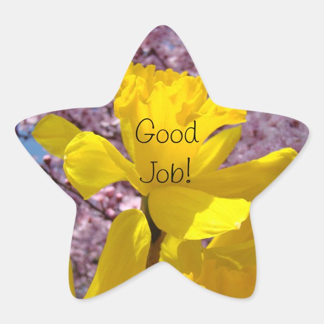 Good Job! stickers Yellow Daffodil Spring School (Front)