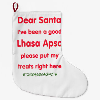 good Lhasa Apso Large Christmas Stocking