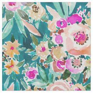 GOOD LIFE Tropical Colourful Floral Watercolor Fabric