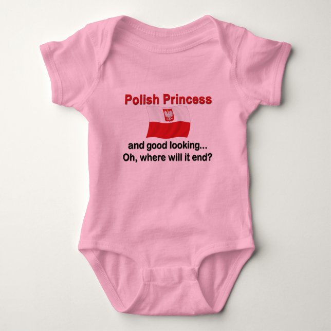 Good Looking Polish Princess Baby Bodysuit (Front)