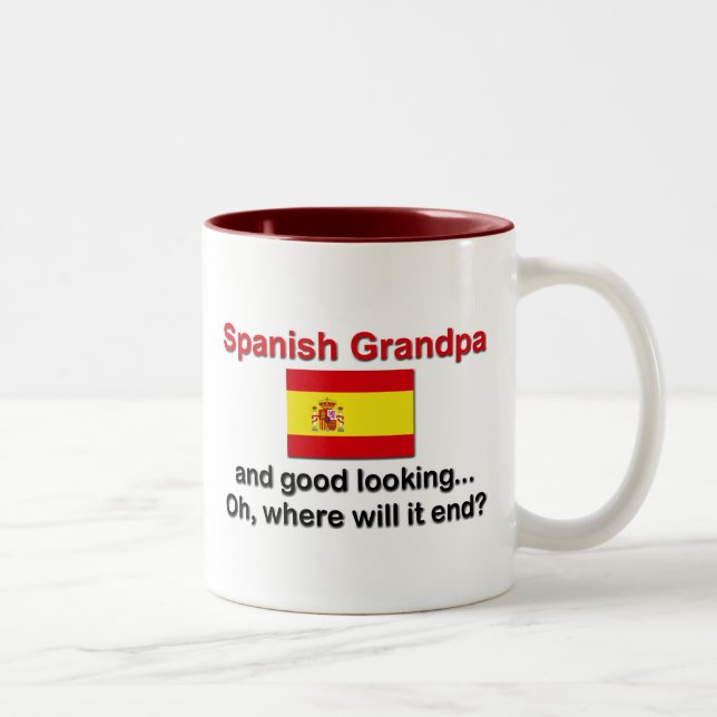 Good Looking Spanish Grandpa Two-Tone Coffee Mug (Right)