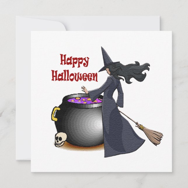 Good Looking Witch and the Cauldron Invite (Front)