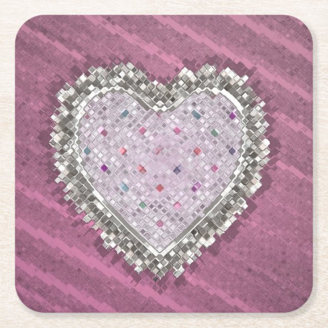 Good Love Charm Square Paper Coaster (Front)