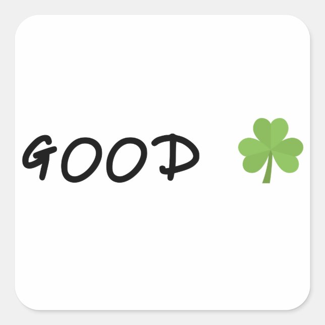 Good Luck 4 leaf clover Emoji Special one Square Sticker (Front)