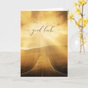 Good Luck and Farewell Sunlit Scenic Road Card