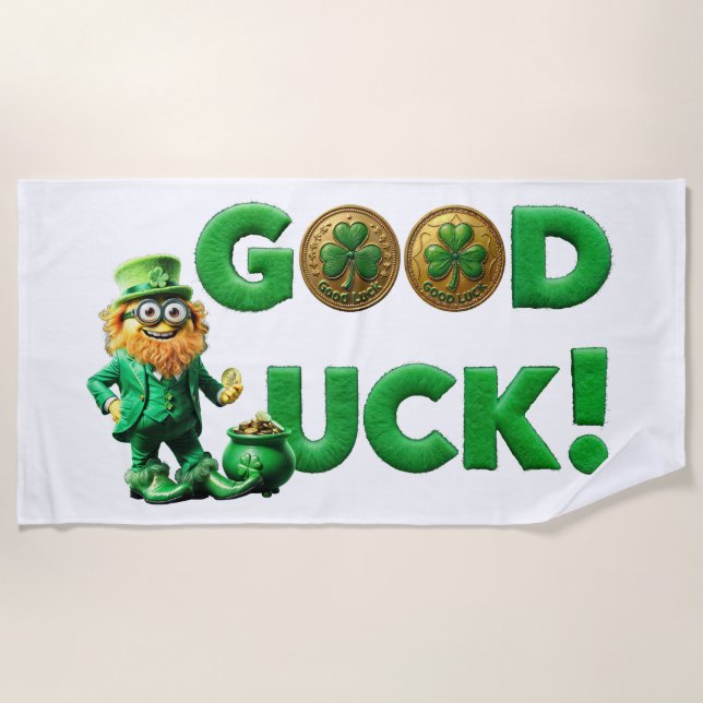Good Luck Beach Towel (Front)