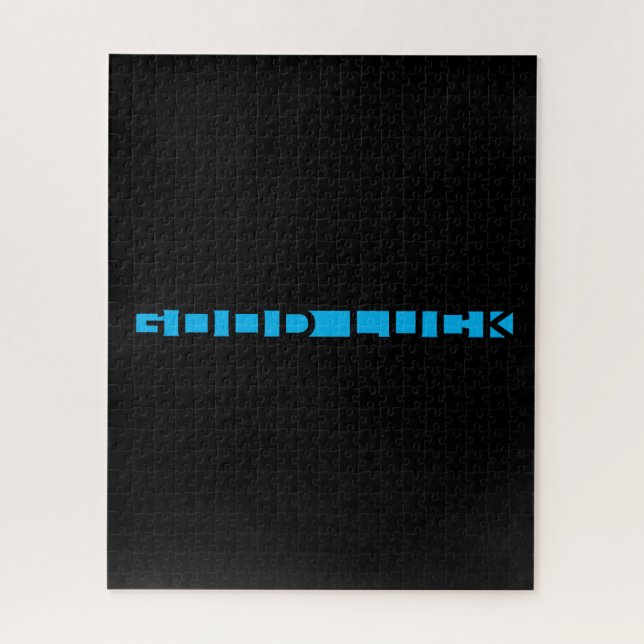 Good Luck Blue Black Hard Tricky Challenging Evil Jigsaw Puzzle (Vertical)
