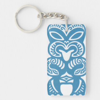 Good Luck Blue Tiki Acrylic Key Ring