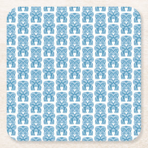 Good Luck Blue Tiki Pocket Folders Square Paper Coaster