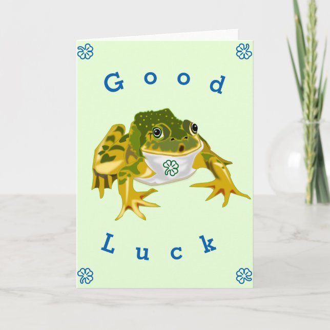 Good Luck Card Lucky Frog - Your Text (Front)