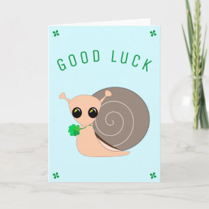 Good Luck Card Lucky Snail with Clover