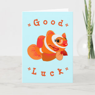Good Luck Card with Gold Fish - Your Text