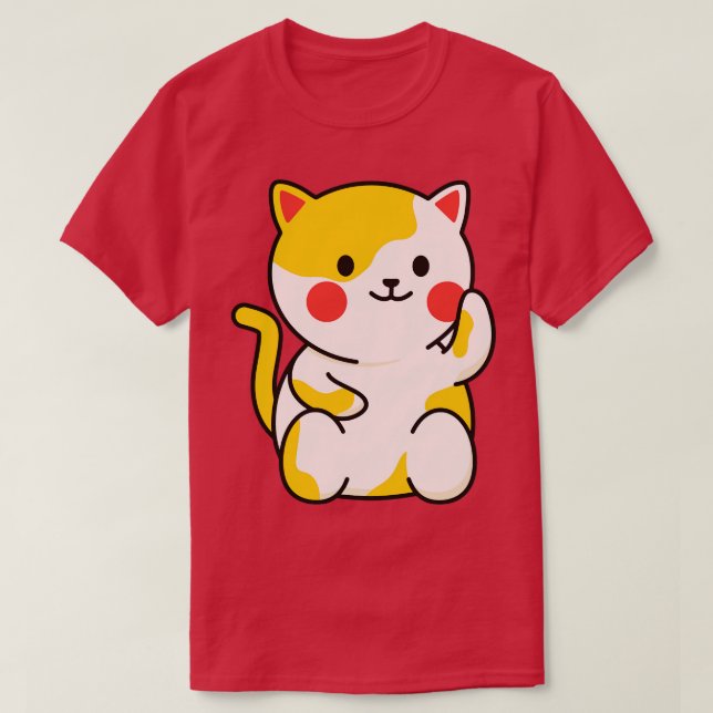 Good Luck Cat Drawing T-Shirt (Design Front)