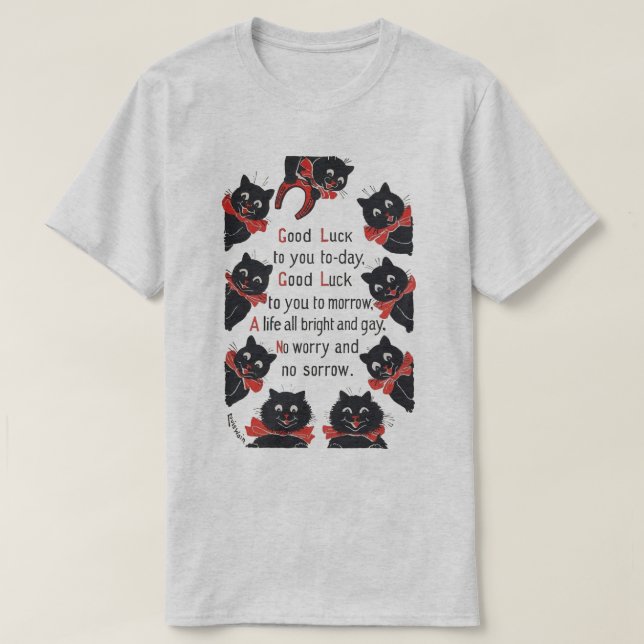 Good Luck Cats, Louis Wain T-Shirt (Design Front)