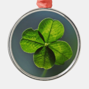 Good Luck Charm Green Four Leaf Clover Metal Tree Decoration