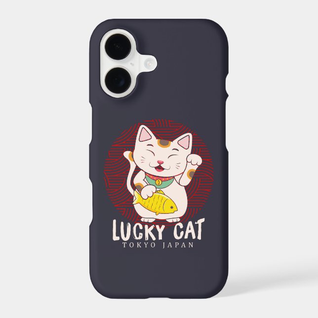 Good Luck Charm Lucky Cat Maneki Neko Asian iPhone Case (Back)