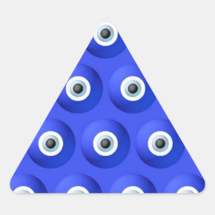 Good Luck Charms against Evil Eye Pattern Triangle Sticker