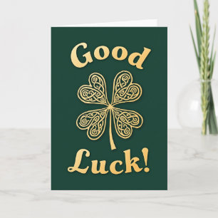 Good Luck Clover Celtic Art Card