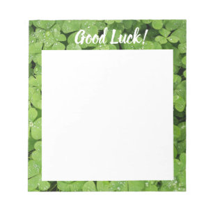 Good Luck clover green nature notepad. Notepad