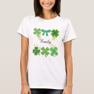 Good Luck Clover Personalized st Patrick's Day T-Shirt