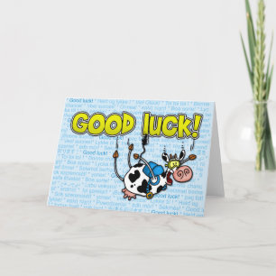 good luck cow - skydive card