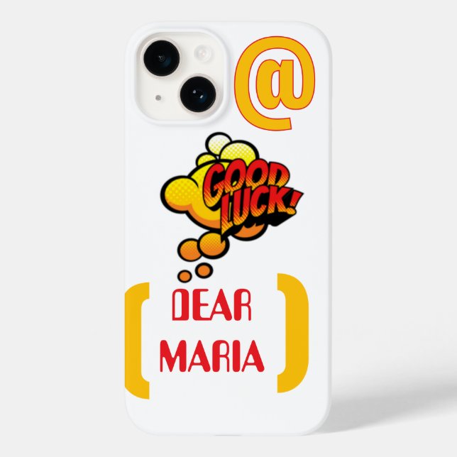 Good Luck Dear – Customisable Name Sticker  Case-Mate iPhone Case (Back)