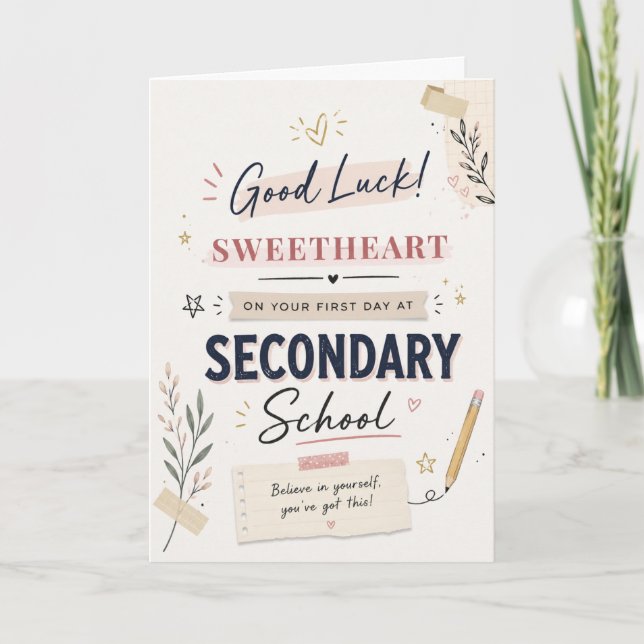 Good Luck First Day of Secondary School Card (Front)