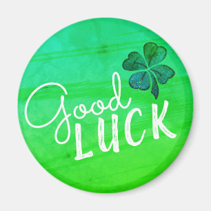 Good Luck Four Leaf Clover Shamrock Magnet
