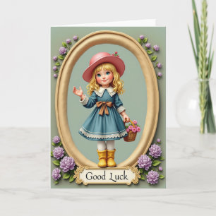 Good Luck Girl Art Card
