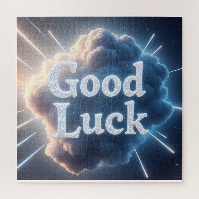 Good Luck — Glowing Cloud Typography with Light Be Jigsaw Puzzle (Vertical)