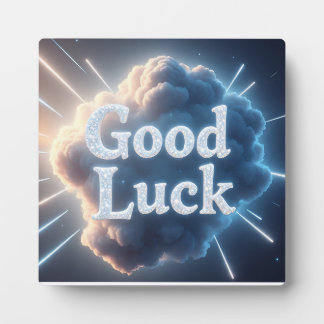 Good Luck — Glowing Cloud Typography with Light Be Plaque