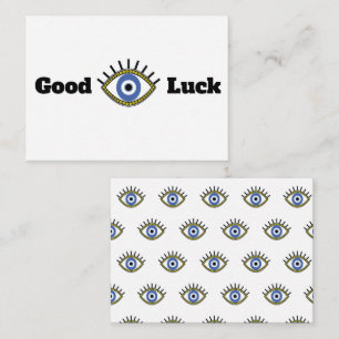 Good luck greek blue eye talisman card