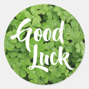 Good Luck green shamrock stickers