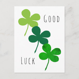 Good Luck Green Shamrocks Postcard