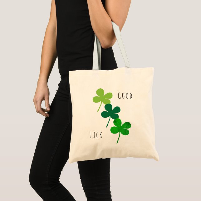 Good Luck Green Shamrocks Tote Bag (Front (Product))