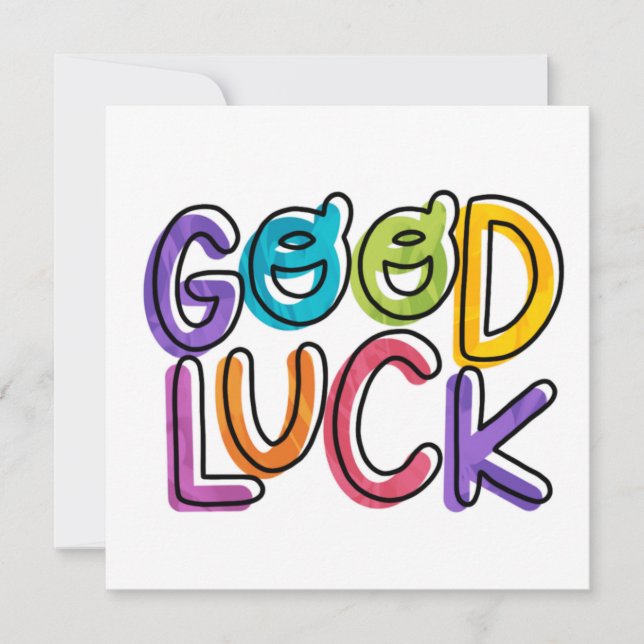 Good Luck Lucky Rainbow Colour Wish Holiday Card (Front)