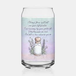 Good Luck Magic Spell Halloween Design Can Glass