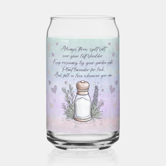 Good Luck Magic Spell Halloween Design  Can Glass (Left)