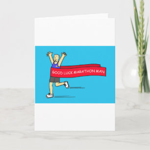 Good Luck Marathon Man, Cartoon Humour. Card