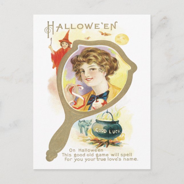 Good Luck Mirror Vintage Postcard (Front)