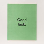 Good Luck or Your Words Puzzle Green Black<br><div class="desc">For more puzzles check out my collection here:
https://www.zazzle.com/collections/puzzles-119365910668886310?rf=238930530889665547</div>