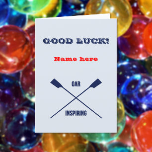 Good Luck personalised rowing Card