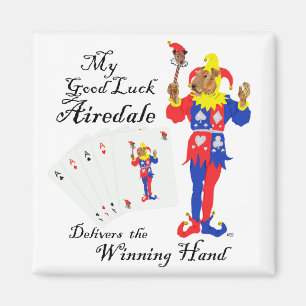 Good Luck Poker Airedale Terrier Magnet