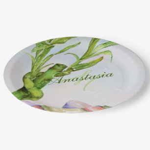 GOOD LUCK RETIREMENT PARTY MONOGRAM PAPER PLATE
