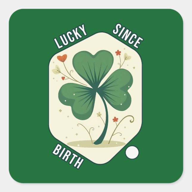 Good Luck Shamrock St Patrick’s Day - Autocolante Square Sticker (Front)