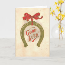 Good luck- vintage Greeting Card