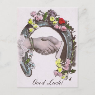 Good Luck Vintage Horseshoe Postcard