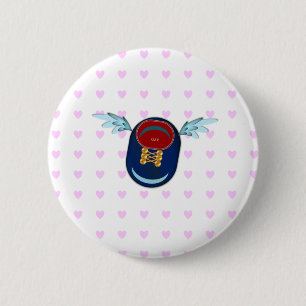 Good luck winged shoe 6 cm round badge