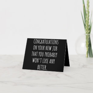Good luck with the new job note card