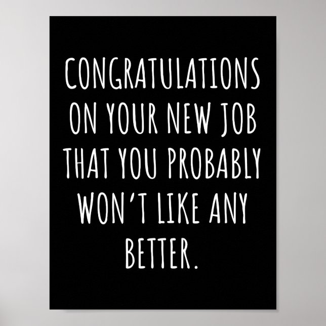 Good luck with the new job poster (Front)